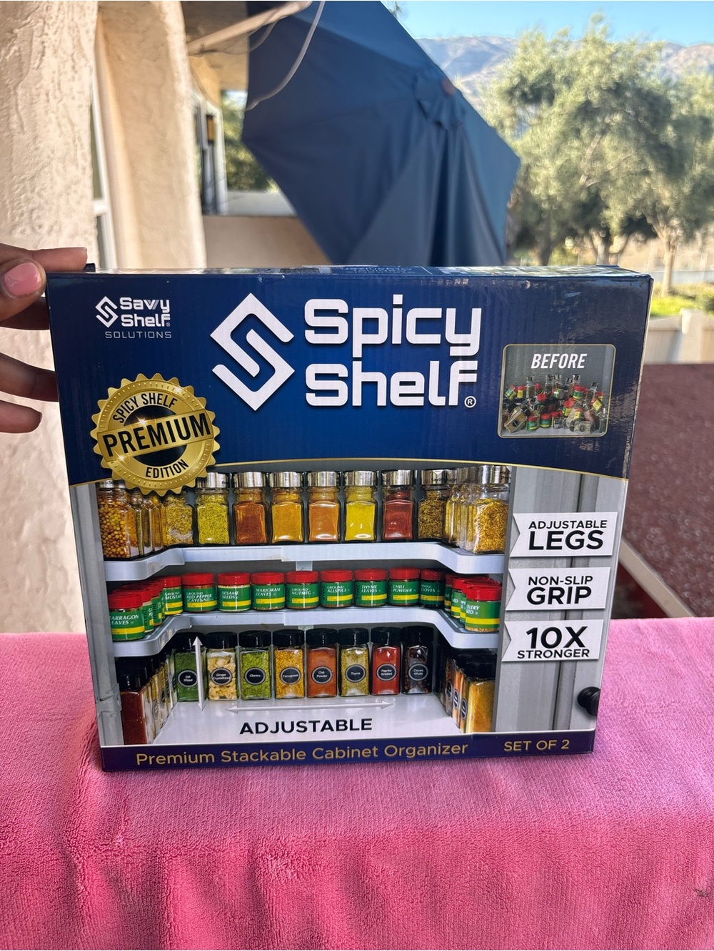 Spicy Shelf Premium Adjustable Stackable Cabinet Organizer Set of 2 New